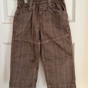 Jean Bourget Plaid Brown Kids Bottoms